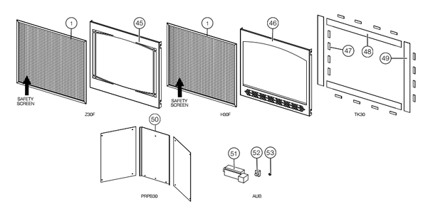 Section_4 Diagram and Parts List for B30NTRE-1  Napoleon Fireplace & Insert