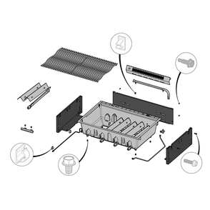 Base Assembly Diagram and Parts List for BIPRO500RBNSS-3  Napoleon Built-In Cooking