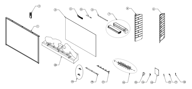 Section_1 Diagram and Parts List for NEFB40H  Napoleon Fireplace & Insert