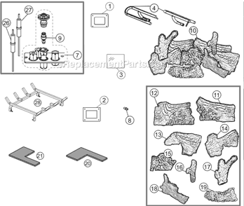 Part Location Diagram of W456-0053 Napoleon #53 Rear Burner Orifice - Lp