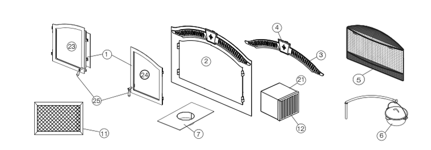 Section_2 Diagram and Parts List for NZ6000-1  Napoleon Fireplace & Insert