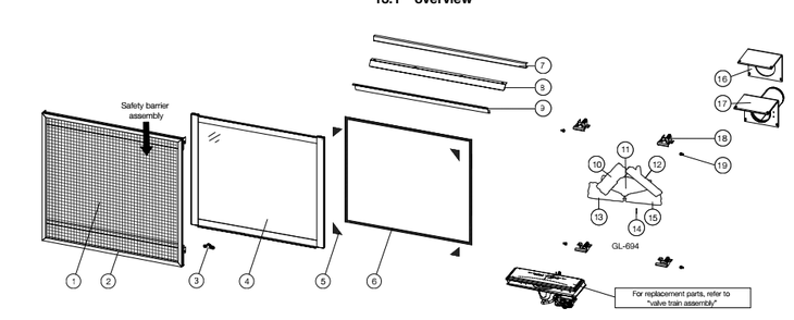 Part Location Diagram of W562-0009 Napoleon Glass Gasket