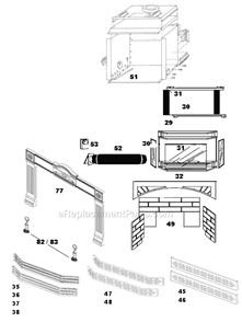 Page B Diagram and Parts List for GI3016-P  Napoleon Heating Stove
