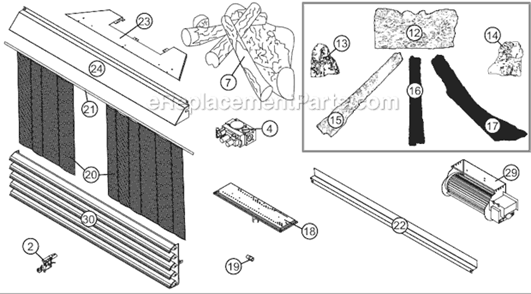 Part Location Diagram of W660-0013 Napoleon Modulating Remote