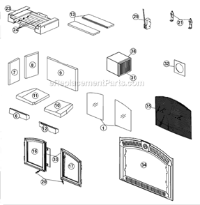 Part Location Diagram of W305-0007 Napoleon Blower Grill