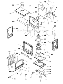 Page A Diagram and Parts List for OS10  Napoleon Heating Stove