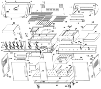 Part Location Diagram of N710-0062 Napoleon Grease Tray