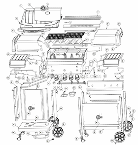 Page A Diagram and Parts List for U405RB  Napoleon Grill