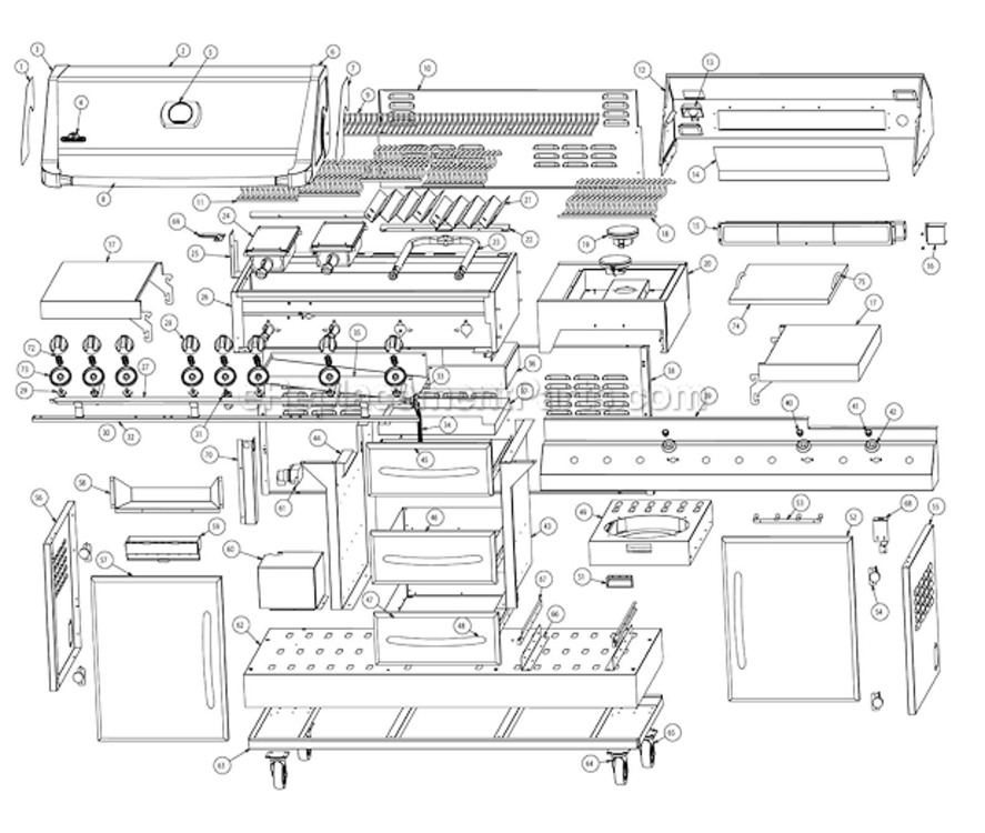 Page A Diagram and Parts List for PF600  Napoleon Grill