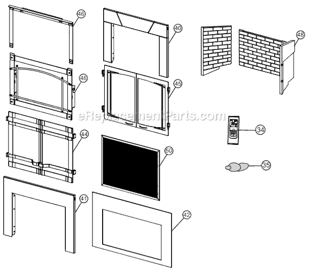 Page B Diagram and Parts List for XIR4P  Napoleon Heating Stove