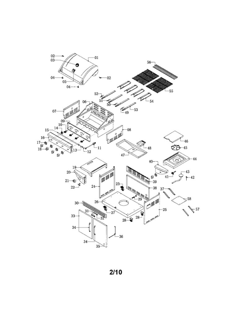 Gas Grill Diagram and Parts List for 720-0670B  Nexgrill Grill