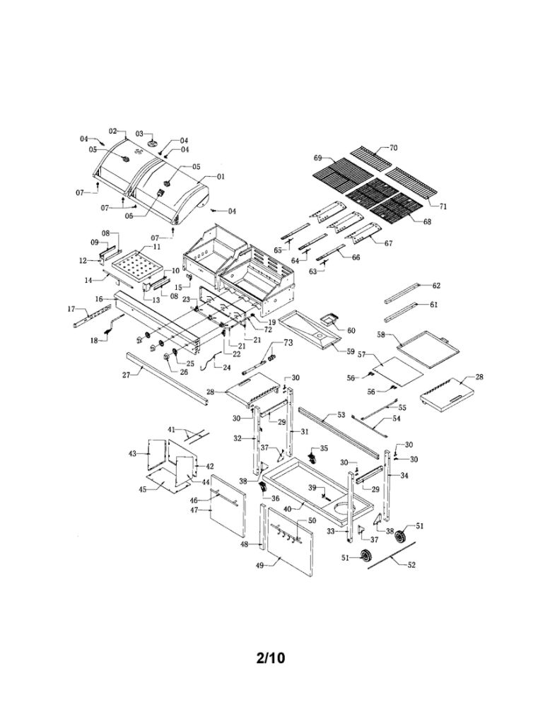 Gas Grill Diagram and Parts List for 720-0718  Nexgrill Grill