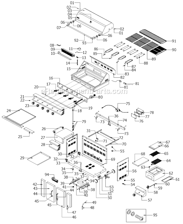 Page A Diagram and Parts List for 720-0512  Nexgrill Grill
