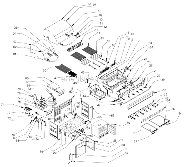 Page A Diagram and Parts List for 720-0617  Nexgrill Grill