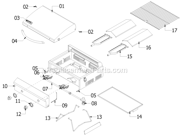 Page A Diagram and Parts List for 820-0015  Nexgrill Grill