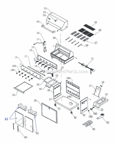 Page A Diagram and Parts List for 720-0025  Nexgrill Grill