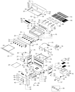 Page A Diagram and Parts List for 720-0512  Nexgrill Grill