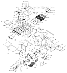 Page A Diagram and Parts List for 720-0536  Nexgrill Grill