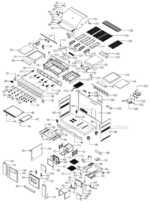 Part Location Diagram of 10000140A0 Nexgrill Main Burner Igniter Wire B