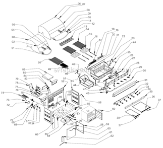 Page A Diagram and Parts List for 720-0617  Nexgrill Grill