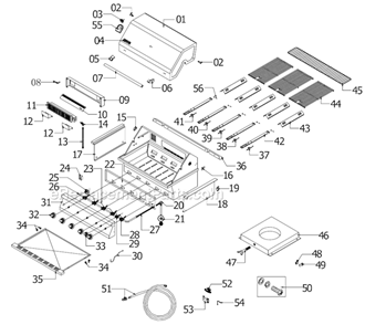 Page A Diagram and Parts List for 740-0711  Nexgrill Grill