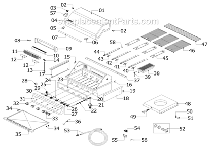 Page A Diagram and Parts List for 740-0712  Nexgrill Grill