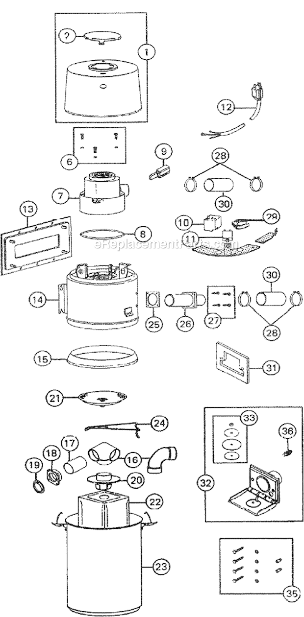 Page A Diagram and Parts List for 350  Nutone Central Vacuum