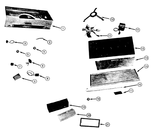 Diagram Diagram and Parts List for 3400  Nutone Range Hood
