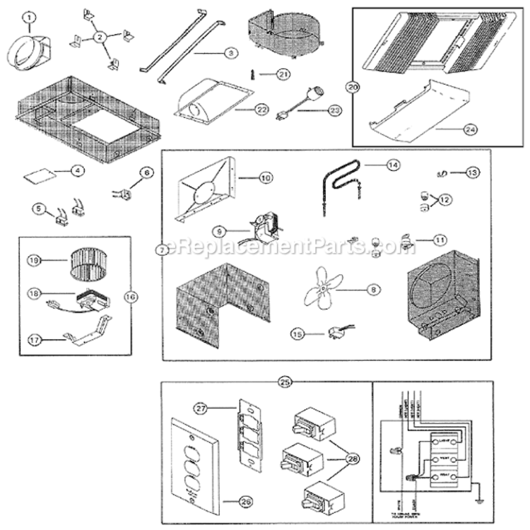 Page A Diagram and Parts List for 665  Nutone Heater