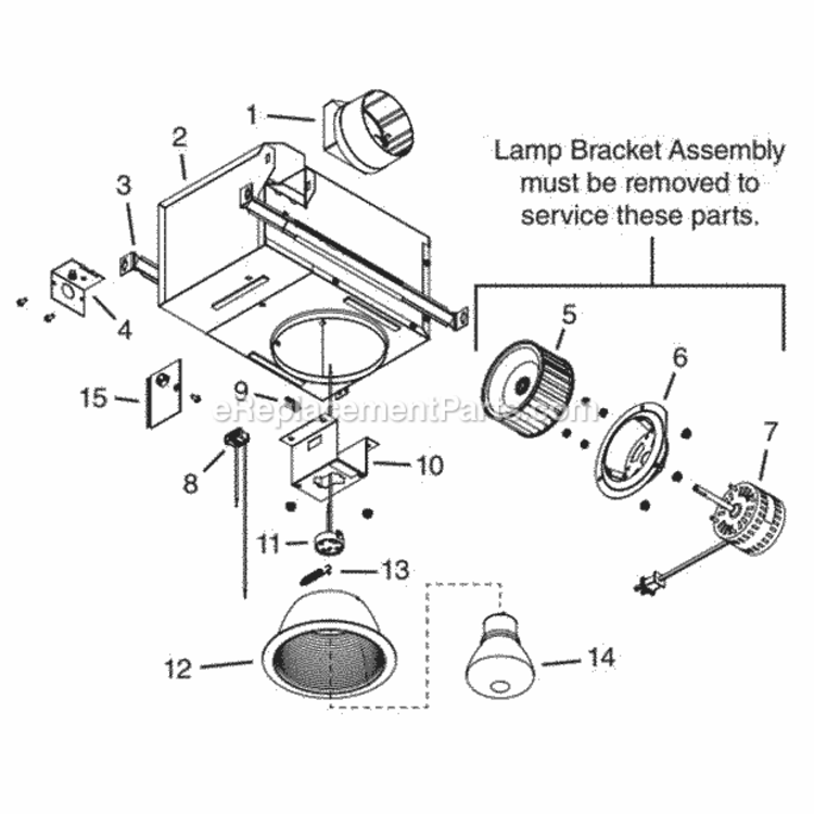 Page A Diagram and Parts List for 744LEDNT  Nutone Bath & Ventilation Fan