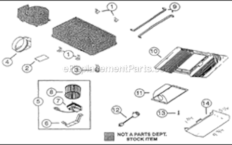 Page A Diagram and Parts List for 668N  Nutone Bath & Ventilation Fan