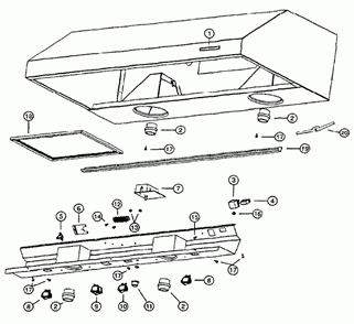 Diagram Diagram and Parts List for 64000  Nutone Range Hood