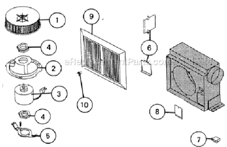 Part Location Diagram of S13173000 Broan Srv Nt Grille Nut