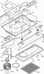 Part Location Diagram of R169012 Nutone Plastic N.P. Back Panel, Almond - QS3