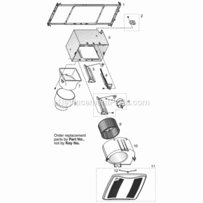 Page A Diagram and Parts List for ZN80M  Nutone Bath & Ventilation Fan
