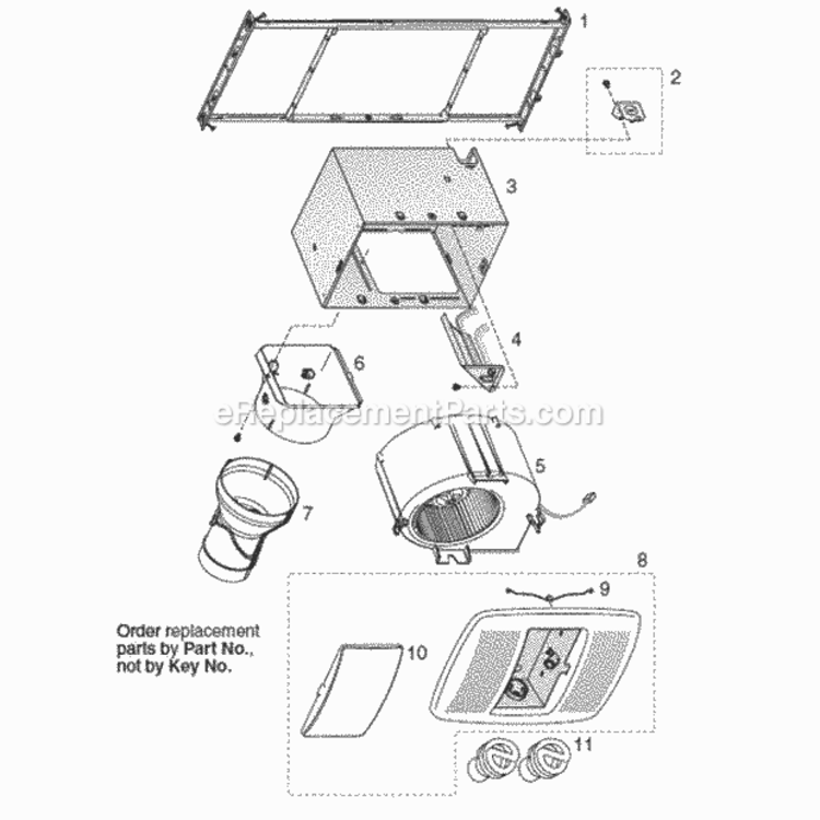 Page A Diagram and Parts List for RN110L  Nutone Bath & Ventilation Fan