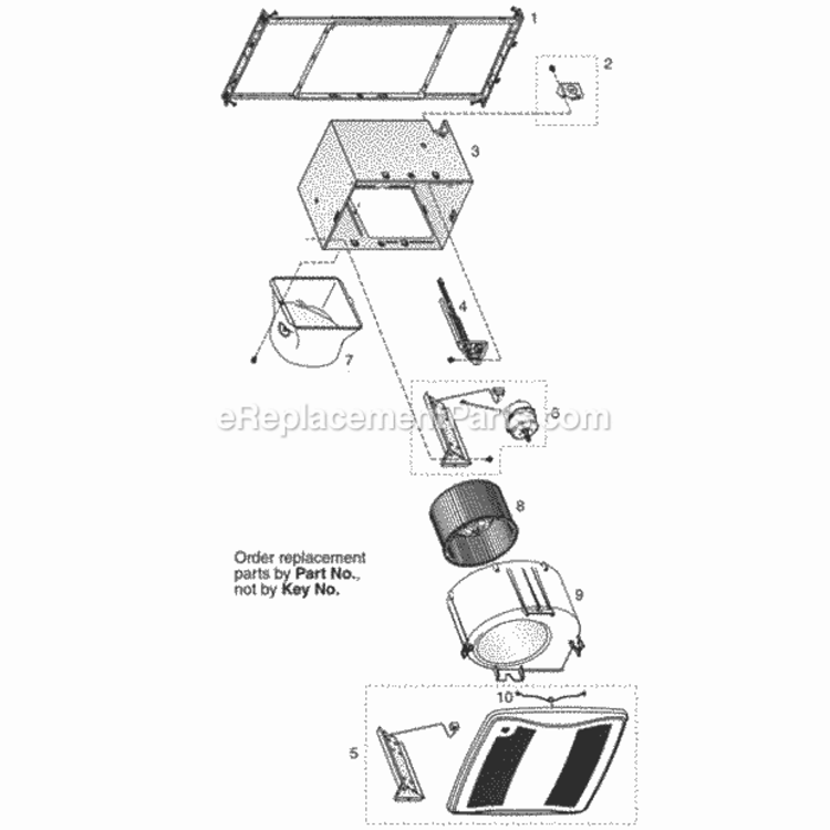 Page A Diagram and Parts List for XN110H  Nutone Bath & Ventilation Fan