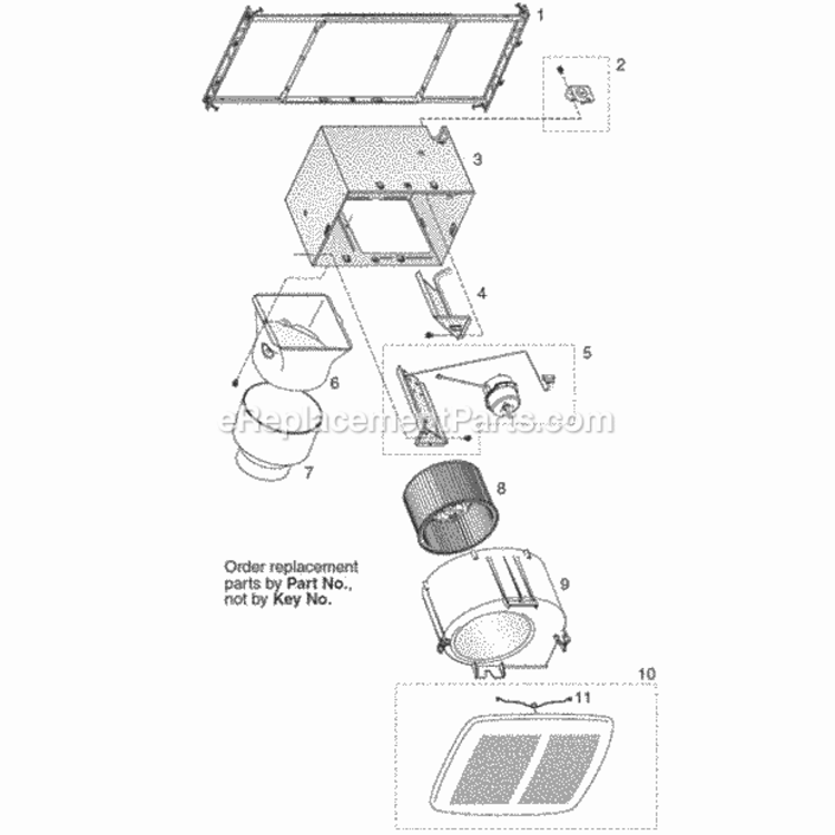 Page A Diagram and Parts List for XN110  Nutone Bath & Ventilation Fan