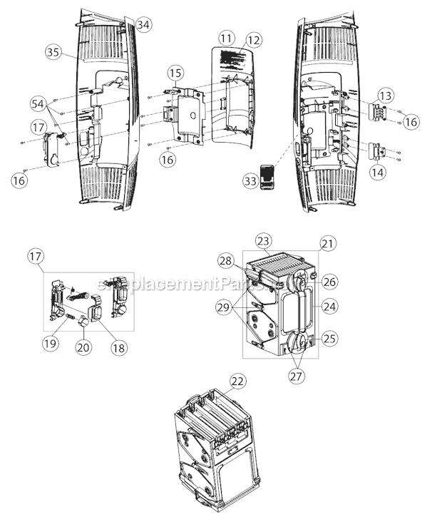 Page B Diagram and Parts List for AIRTB  Oreck Air Purifier