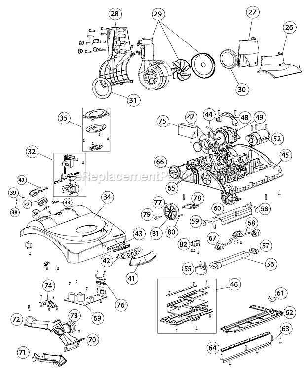 Page B Diagram and Parts List for HALO100 Type 2 Oreck Upright Vacuum