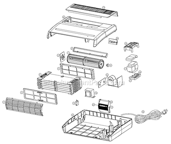 Page A Diagram and Parts List for AIRCOM1B  Oreck Air Purifier