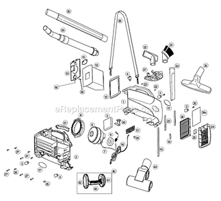 Page A Diagram and Parts List for BB1000DC Type 3 Oreck Canister Vacuum