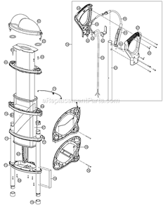 Page B Diagram and Parts List for DS1700HY  Oreck Upright Vacuum