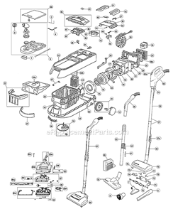 Page A Diagram and Parts List for DTX1300  Oreck Upright Vacuum