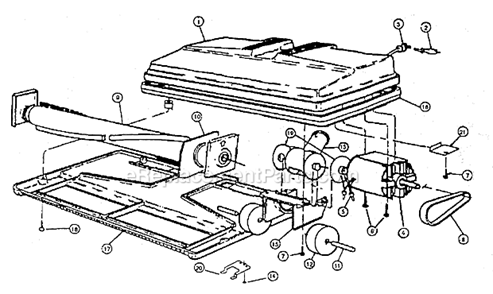 Page A Diagram and Parts List for IM98  Oreck Upright Vacuum