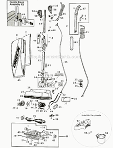 Part Location Diagram of O-010-7713 Oreck Felt Pivot Seal