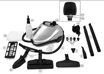 Page A Diagram and Parts List for V300  Oreck Canister Vacuum