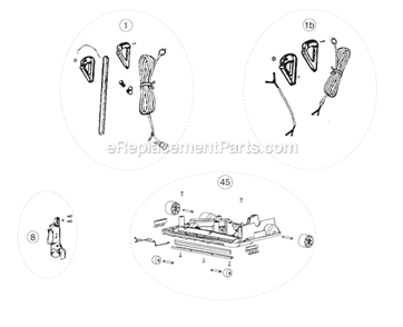 Page B Diagram and Parts List for XL3600HH  Oreck Upright Vacuum