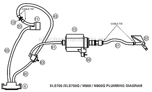 Page D Diagram and Parts List for XLS700  Oreck Steamer