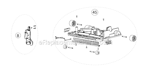 Page B Diagram and Parts List for U4090H2T  Oreck Upright Vacuum